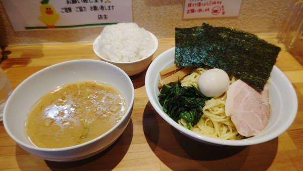 「つけメン１０００円サービスライス」@横浜家系ラーメン おか家の写真