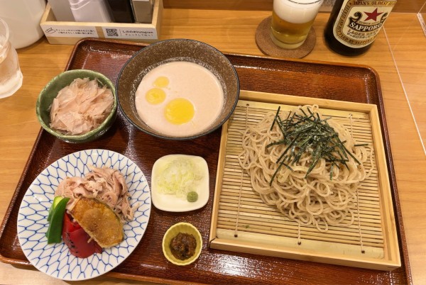 「限定 くるみだれせいろ & サッポロB中瓶」@しののめヌードルの写真