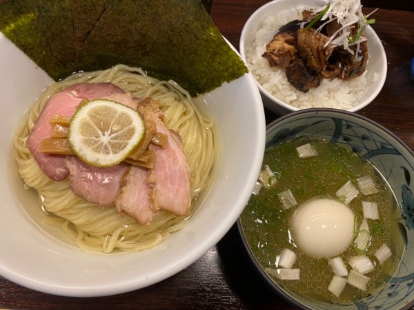 「限定 冷やし煮干昆布水特製つけそば塩1450+350」@麺屋 ルリカケスの写真