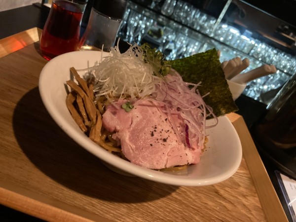 「和え麺(麺大盛)+チャーシューご飯セット　計1300円」@のど黒らぁ麺 永屋の写真