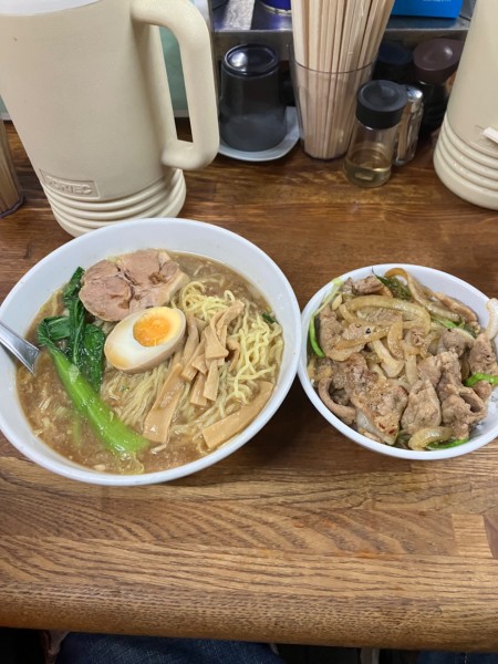 「天狗ラーメン&焼肉丼セット」@天狗 北越らーめんの写真