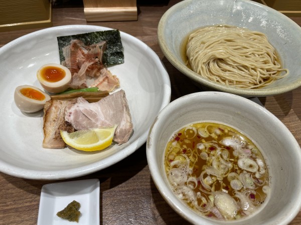 「つけめん　塩　味付玉子」@Homemade Ramen 麦苗 COREDO室町店の写真