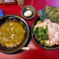 チャーシューつけ麺+燻製卵