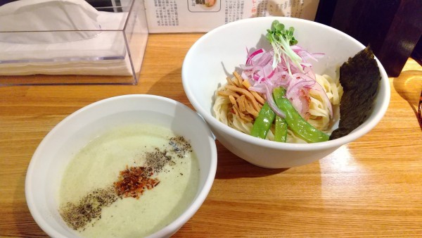 「【期間限定】枝豆ビジソワーズつけ麺(¥1,200)」@らーめん処 くろ助の写真