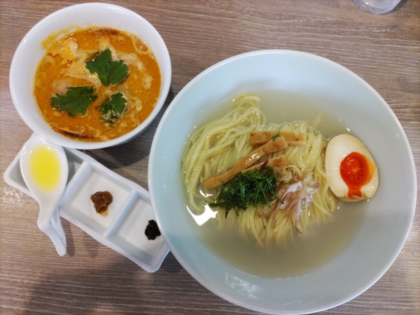 「特製蜆昆布水三位つけ麺(白醤油ダレ煮干し×海老×あん肝)」@中華そば 和渦 TOKYOの写真