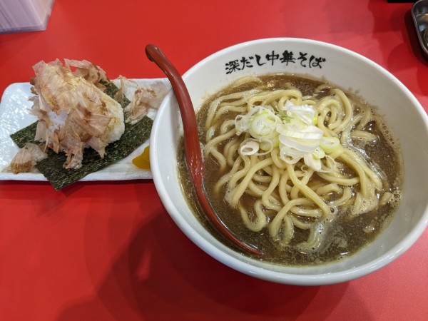 「かけ中華そば」@駅ラーメン 深だし中華そばの写真