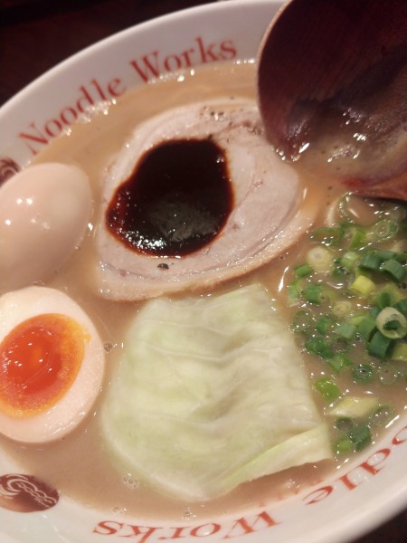 「らぅめん・とろーり味玉＆自家製からみそ増し」@Noodle Works -BALI-の写真