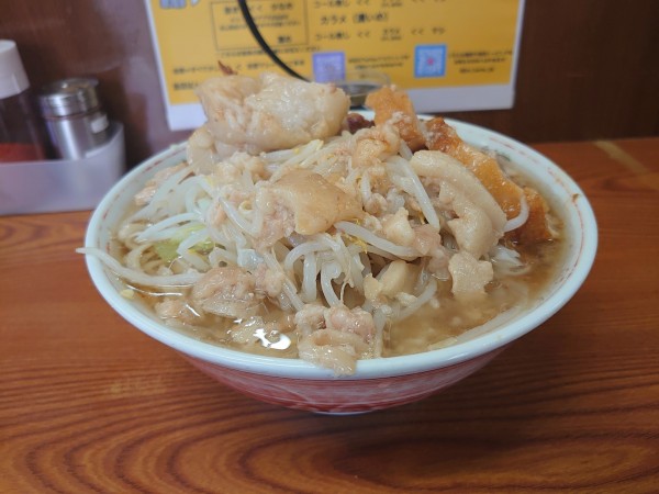 「ラーメン/豚1枚追加/ニンニク/アブラ/辛め」@ラーメン二郎 亀戸店の写真