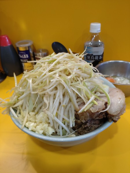 「髑髏　ネギ　たまねぎたまご　ニンニク」@ラーメン二郎 八王子野猿街道店2の写真