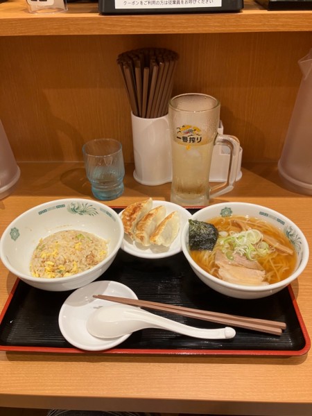 「ラ・チャ・餃セット　ウーロンハイ」@日高屋 雑色駅前店の写真