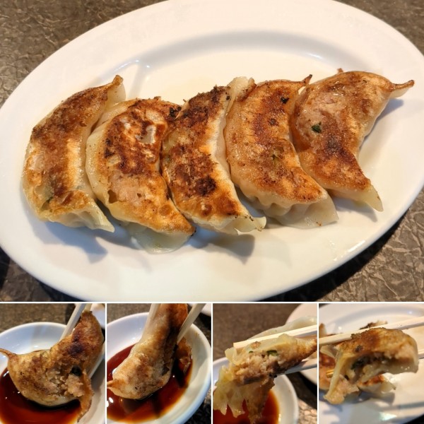 「餃子(5個)　450円」@喜夜楽番の写真