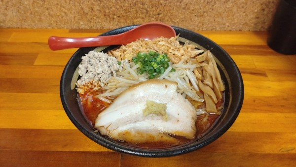 「スタミナ味噌ガッツ（2辛）」@らーめん 味噌ガッツ お花茶屋店の写真