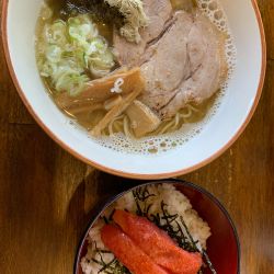 厳選7種のにぼしラーメン&明太ごはん