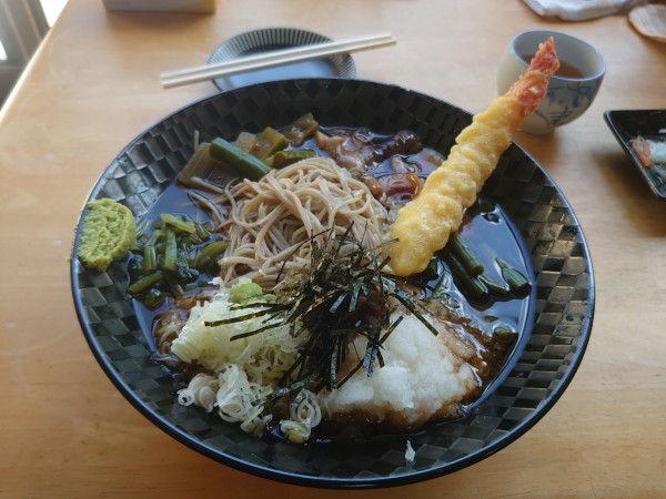 「山菜ぶっかけ蕎麦+海老天」@手打そば 根橋屋の写真