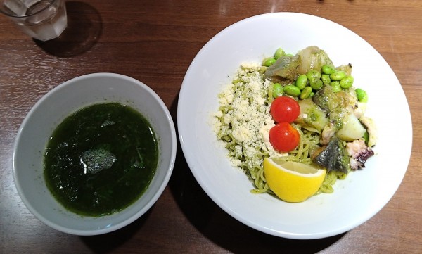 「自家製ジェノベーゼ 冷製まぜそば＆つけ麺【夏季限定】」@麺屋 ねむ瑠の写真