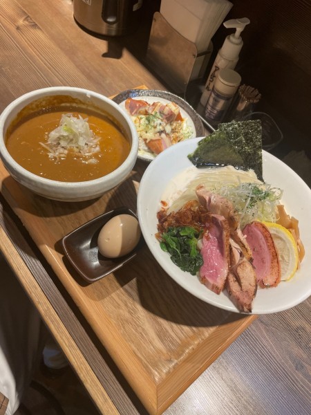 「クリーミーカレーつけ蕎麦 +中盛+鴨リゾット」@鴨出汁中華蕎麦 麺屋yoshikiの写真