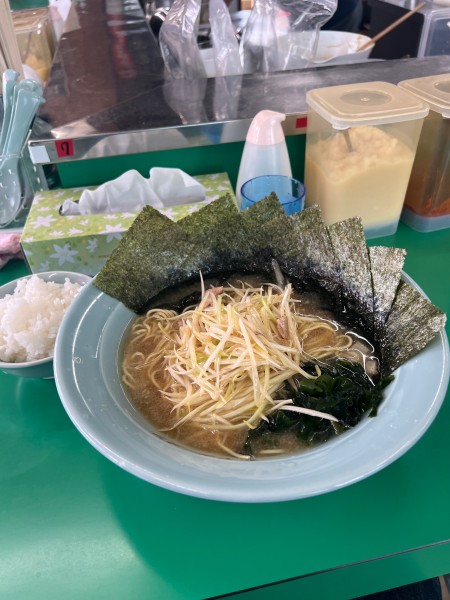 「ネギラーメン850円　海苔100円　小ライン150円」@ラーメンショップ 柏原店の写真
