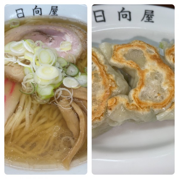 「ラーメン3個餃子」@青竹手打ちラーメン 日向屋の写真