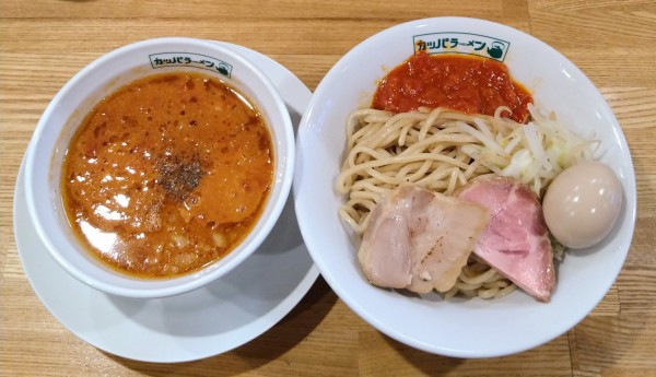 「とまと味噌つけ麺＋味玉」@らーめん カッパファクトリーの写真