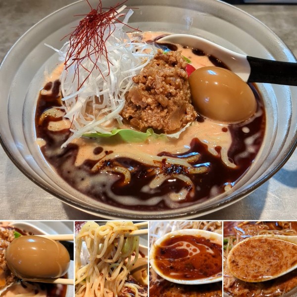 「冷やし担々麺＋味玉＋１辛味増し＝1150円」@麺 やまらぁの写真