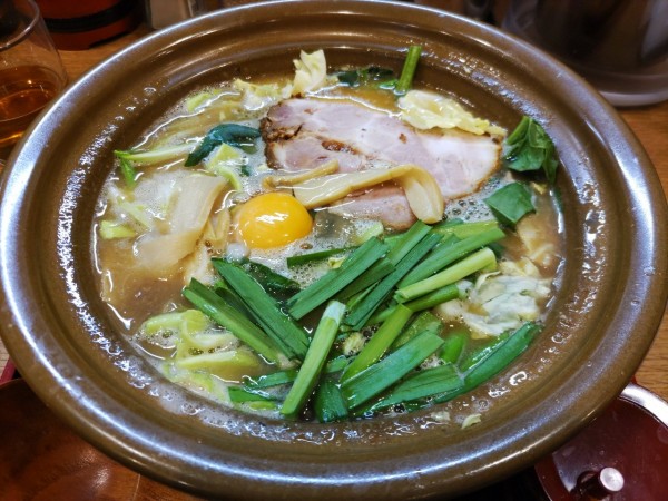 「モツ煮ラーメン+サービスライス」@ラーメン猪太の写真