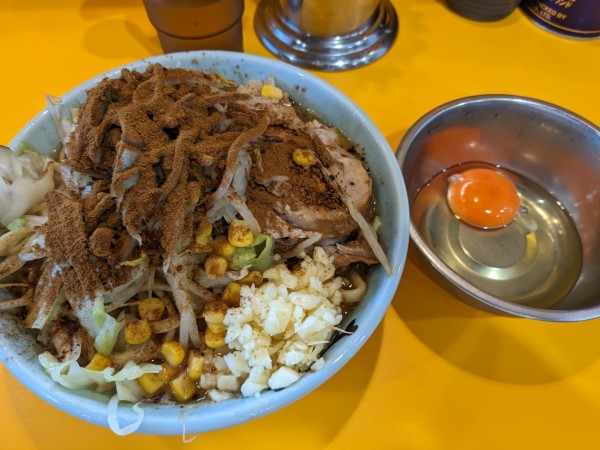 「プチ二郎+生卵+おさかな天国」@ラーメン二郎 八王子野猿街道店2の写真