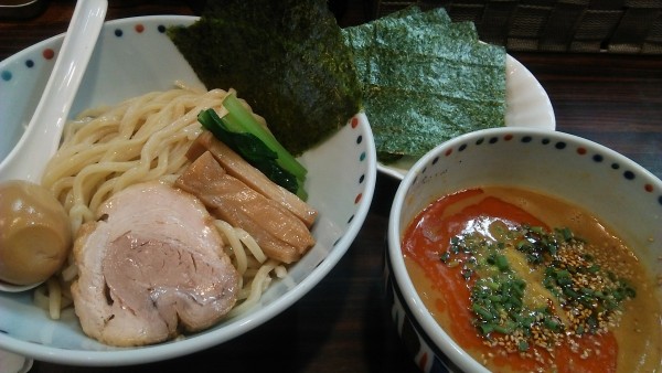 「あじ玉胡麻味噌つけ麺 1000円＋のり 100円」@らー麺 あけどやの写真