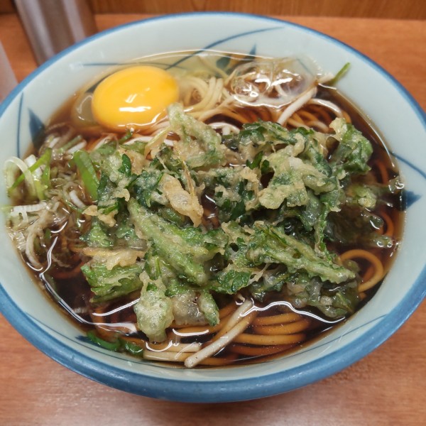 「かけ(¥390)+春菊(¥130)+玉子(¥60)」@うさぎやの写真