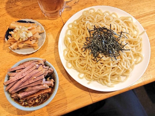 「チャーシューメンマつけそば(大盛り)」@中華つけ蕎麦 でき心の写真