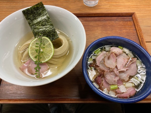 「味玉 昆布水つけ麺 ちょい肉増し・塩」@YOKOKURA STOREHOUSEの写真