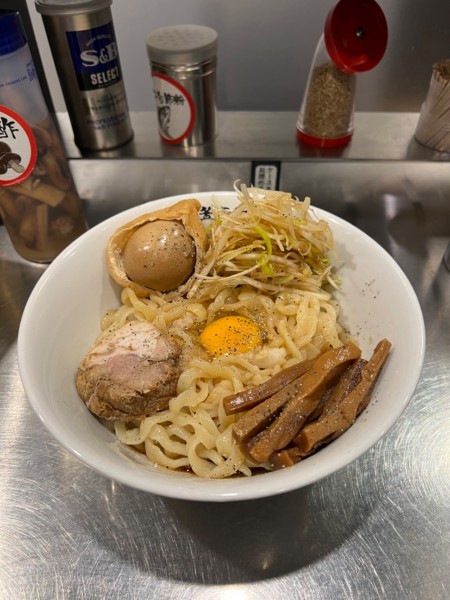 「リッチ釜玉中華そば大(¥1000)+玉袋(¥200)」@釜玉中華そば ナポレオン軒 府中店の写真