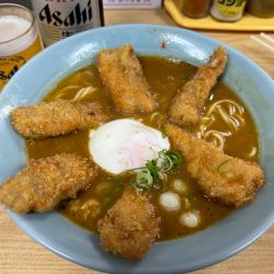 カツカレーラーメン1000円+瓶ビール550円