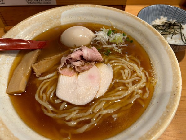 「焼きあご塩らー麺お茶漬けセット大盛味玉」@焼きあご塩らー麺 たかはし 銀座店の写真