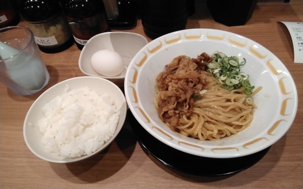 「牛玉釜揚げ麺(朝限定)　¥500」@大阪スタミナ牛肉ラーメン わだ 西池袋店の写真