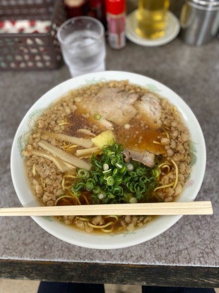「中華そば大盛脂マシマシニンニクトッピング」@つたふじ 福山支店の写真