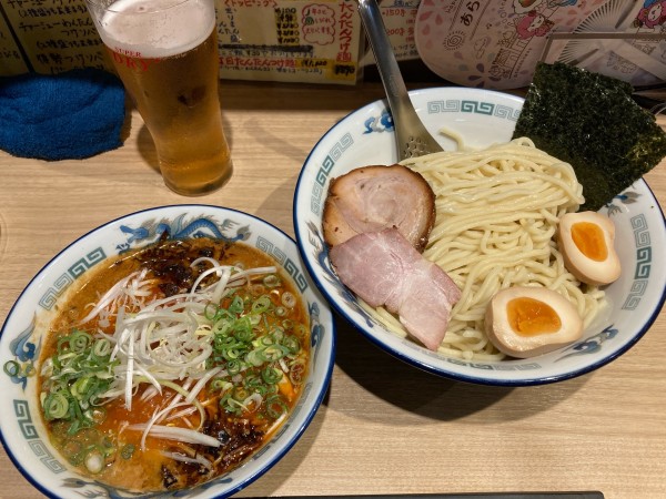 「8丁目たんたんつけ麺(2辛２痺)+生ビール 計¥1,670」@タナカタロウの写真