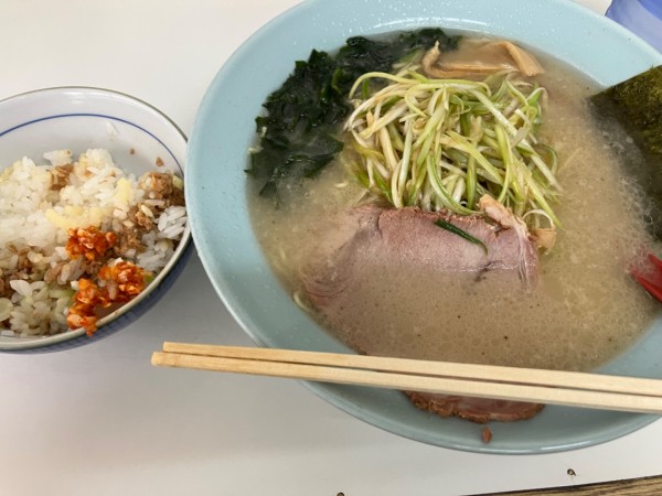 「ねぎ塩　ニンニクライス」@◯つばき食堂の写真