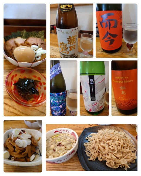 「特製つけそば（300g）＋おつまみメンマ＋日本酒×5」@中華そば専門 とんちぼの写真