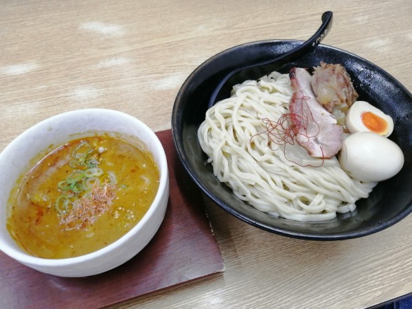 「濃厚！えび味噌つけ麺(大盛り)＋味付玉子」@麺屋 白神の写真
