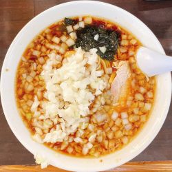 ぐうらーめん＋薬味（玉ねぎ）大盛り