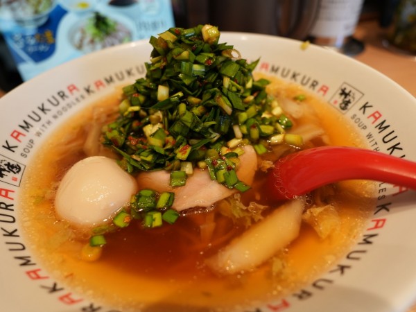 「おいしいラーメン 麺硬め＋サービス味玉」@どうとんぼり神座 浅草ROX3G店の写真