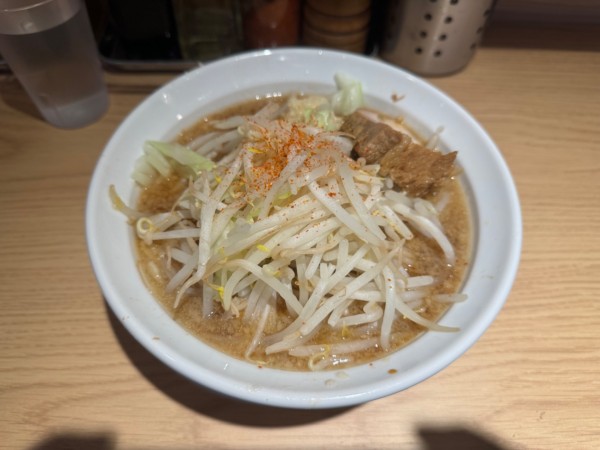 「ラーメン(麺半分.ニンニク少し､)800円」@ラーメン豚の子の写真