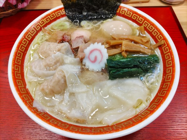 「特製ワンタン麺(塩)·ライス小」@麺創庵 砂田の写真