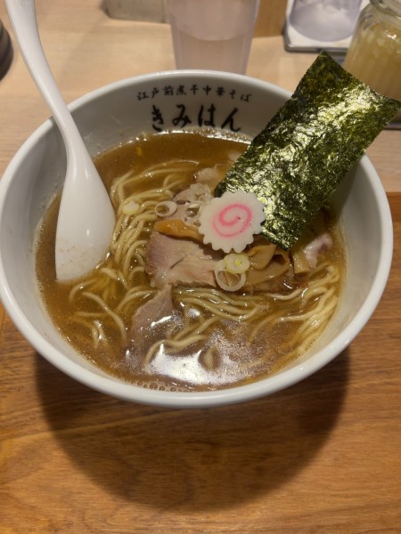 「塩中華そば」@江戸前煮干中華そば きみはん 梅田店の写真