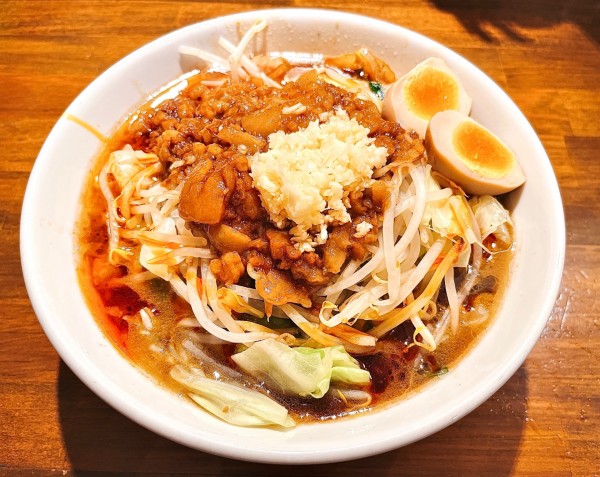 「茨城スタミナタンメン（1030円）、味玉（CP）」@茨城タンメン カミナリ つくば店の写真