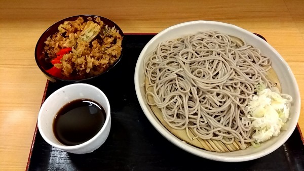 「もりそば(かき揚げ丼セット)」@越後十日町そばと地酒の店 がんぎ 三田店の写真