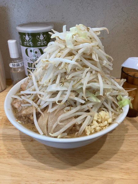 「ラーメン豚2枚　ヤサイ、脂、ニンニク少し」@ラーメン 他力也の写真