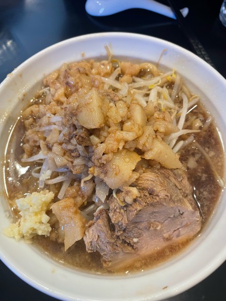 「らーめん200gにんにく少しあぶらからめ」@ラーメン豚温泉の写真
