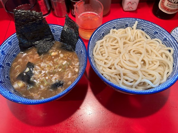 「つけ麺➕瓶ビール」@自家製中華そば 勢得の写真