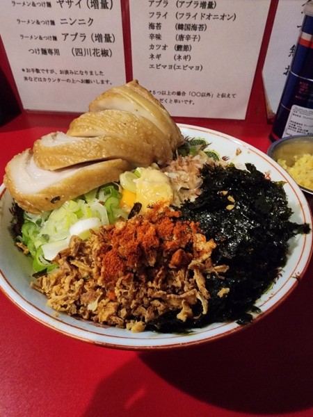 「小汁なし、豚追加、追い飯」@ラーメン英二の写真